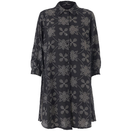 Studio SEmilie Shirt Shirt Black/Grey with white dot flowers