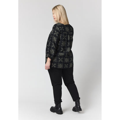Studio SEmmy Blouse Blouse Black/Grey with white dot flowers