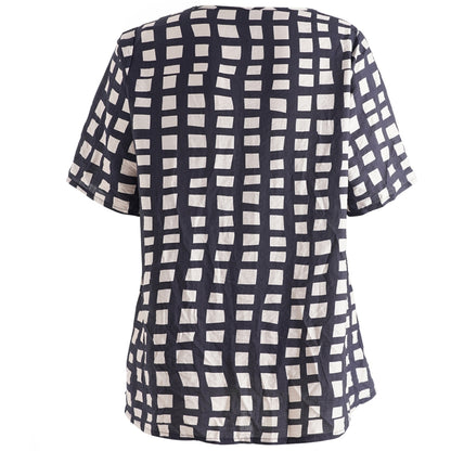 Studio SEsther Blouse Blouse Black with sand checks