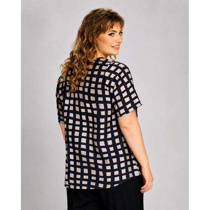 Studio SEsther Blouse Blouse Black with sand checks