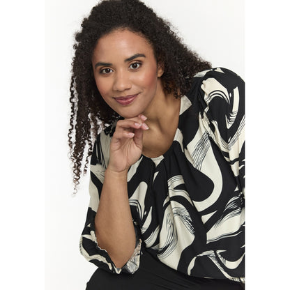 Studio SFarzana Blouse Blouse Black with white design