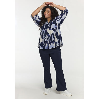 Studio SFeodora Blouse with smock neck Blouse Blue clouds