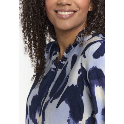 Studio SFeodora Blouse with smock neck Blouse Blue clouds