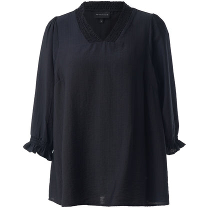 Studio SFeodora Blouse with smock neck Blouse Black