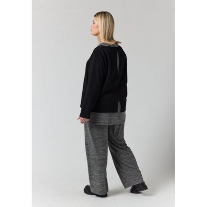 Studio SFie Blouse Blouse Black + Grey melange