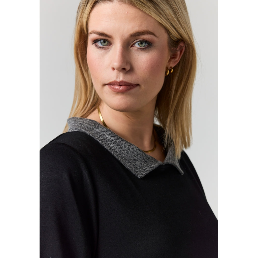 Studio SFie Blouse Blouse Black + Grey melange