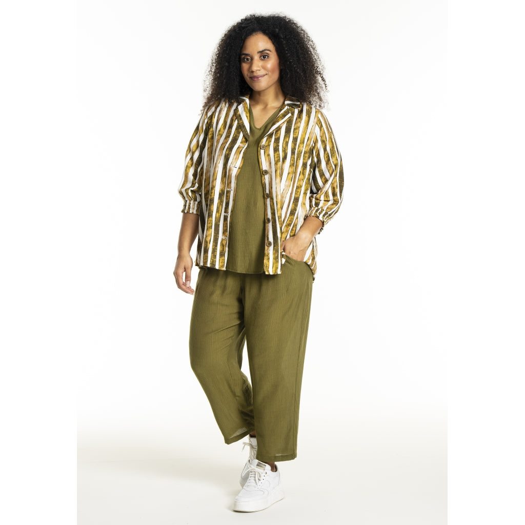 Studio SGrit Shirt Shirt White/green stripes