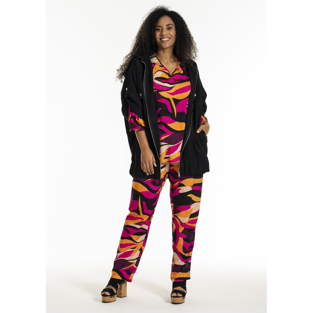 Studio SGry Trousers Trousers Black pink and orange stripes