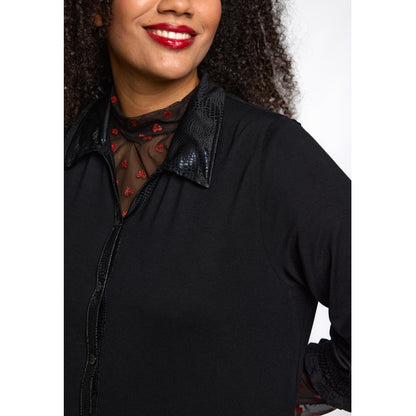Studio SHelle lace blouse Blouse Black with red hearts