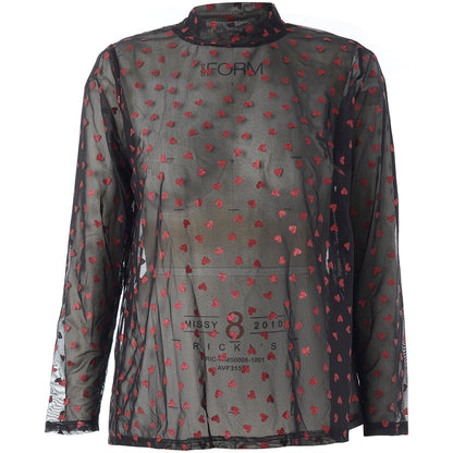 Studio SHelle lace blouse Blouse Black with red hearts