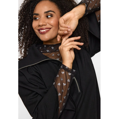 Studio SHelle lace blouse Blouse Black with silver hearts