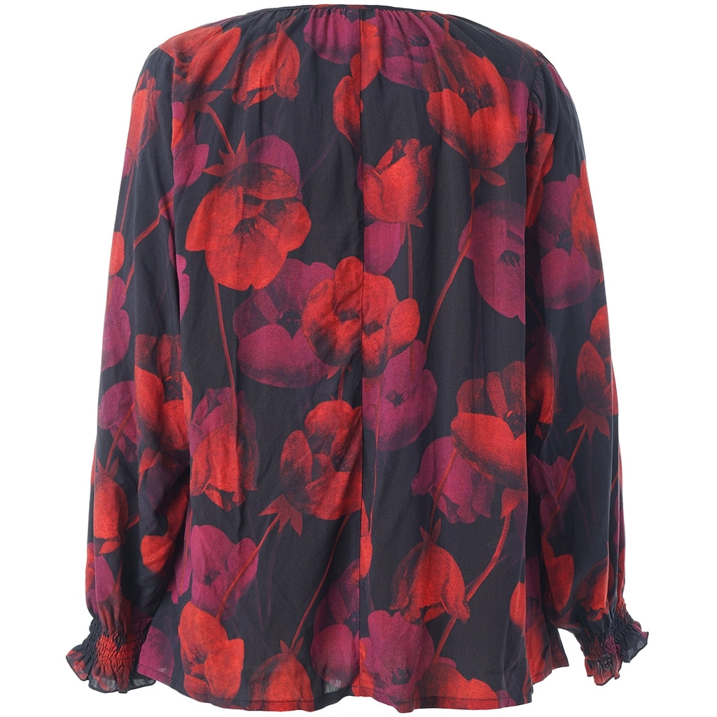 Studio SIngred Blouse Blouse Black with Red Flower