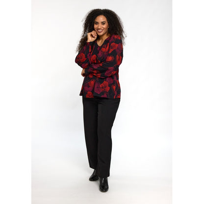 Studio SIngred Blouse Blouse Black with Red Flower
