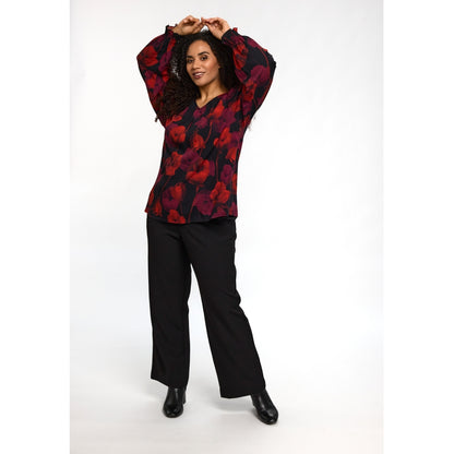 Studio SIngred Blouse Blouse Black with Red Flower