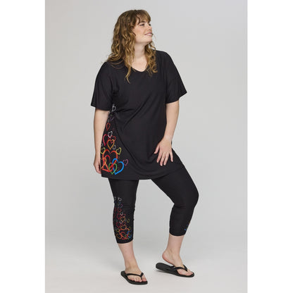 Studio SIrene Leggings Leggings Black with heart print