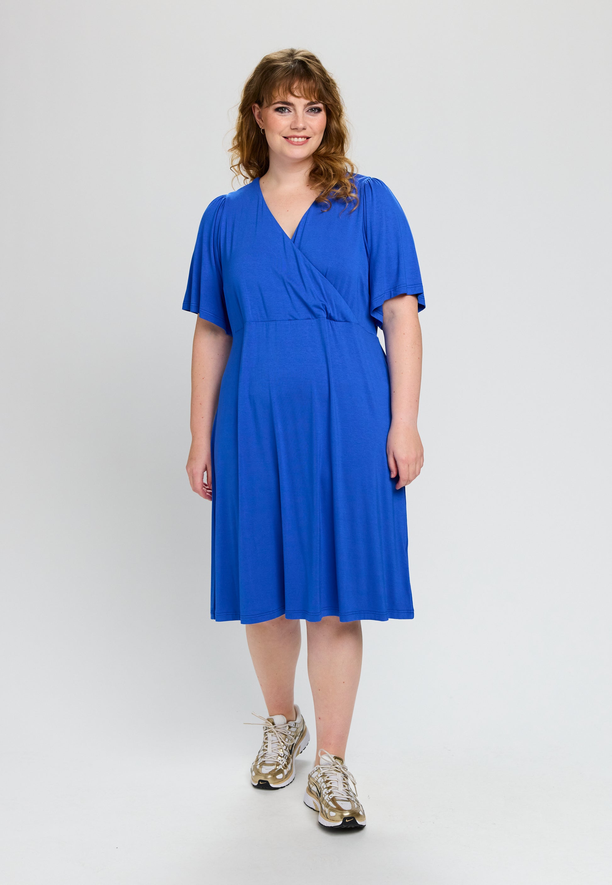 Studio SIsabella wrap dress without print Dress Blue