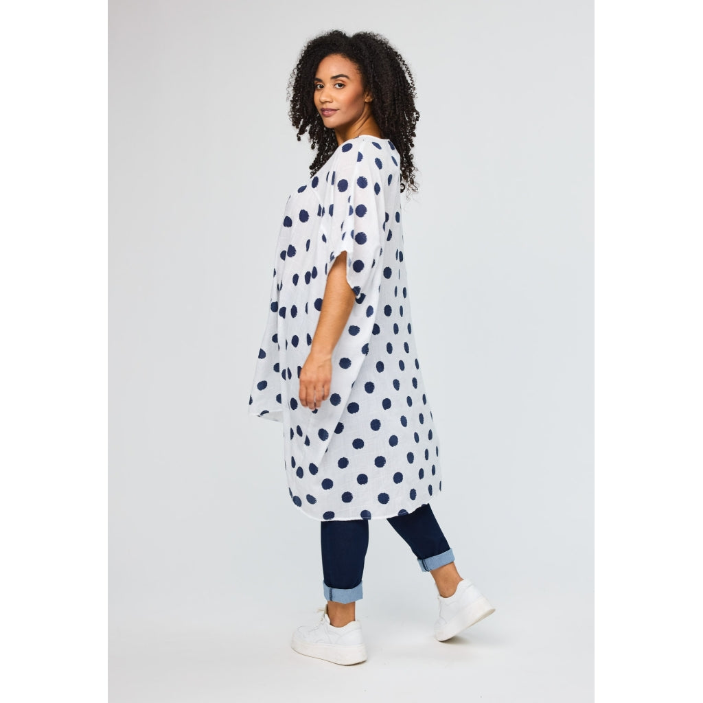 Studio SJanita Dress Dress White with blue dots
