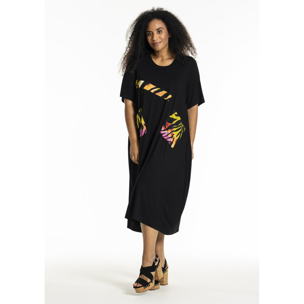 Studio SJoy Tunic dress Tunic Dress Black + pink/black stripes