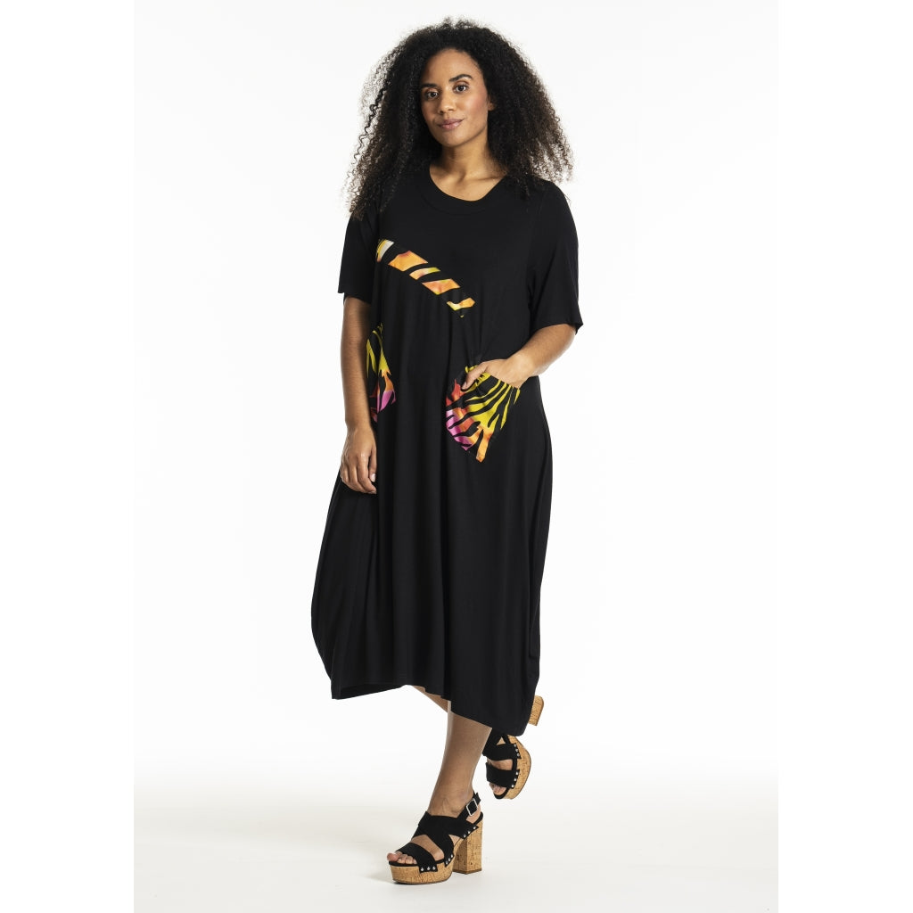 Studio SJoy Tunic dress Tunic Dress Black + pink/black stripes