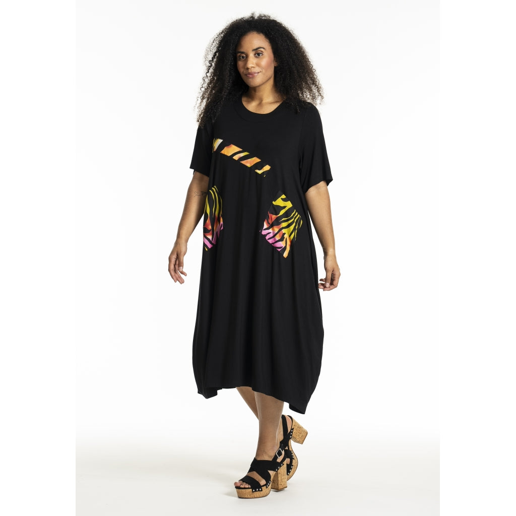 Studio SJoy Tunic dress Tunic Dress Black + pink/black stripes