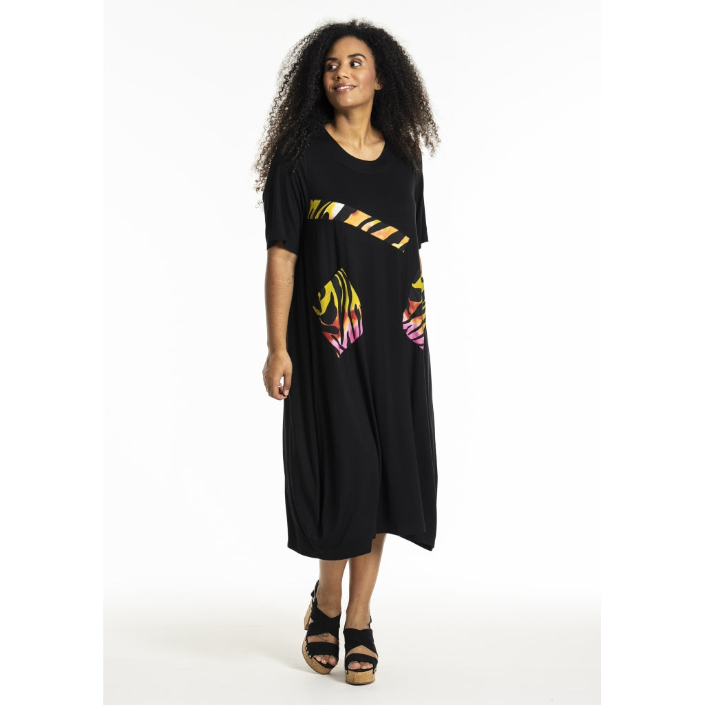 Studio SJoy Tunic dress Tunic Dress Black + pink/black stripes