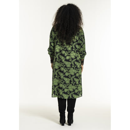 Studio SJuni Chiffon Shirt Shirt Black with bright green flowers