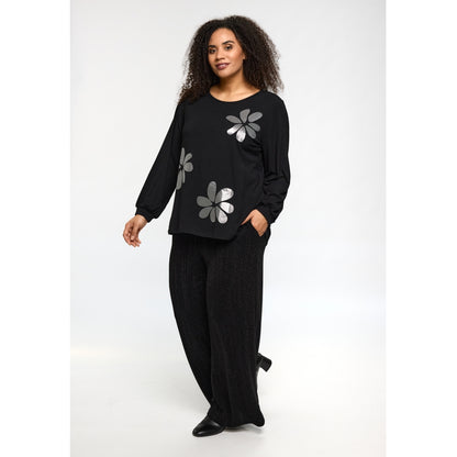 Studio SKirsten Blouse Blouse Black with silver flowers
