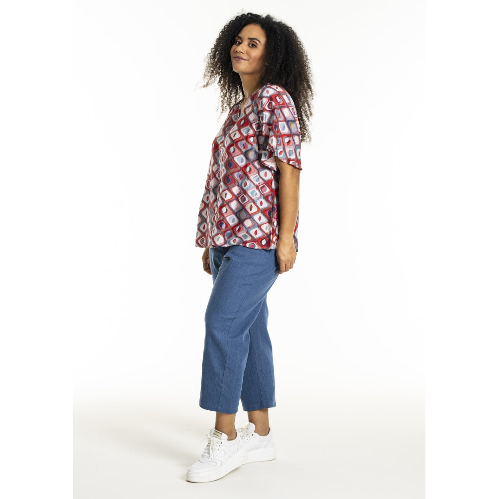 Studio SLissi Blouse Blouse Red multi pattern print