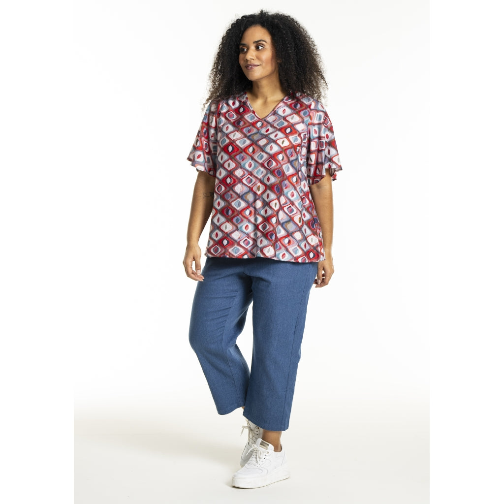 Studio SLissi Blouse Blouse Red multi pattern print