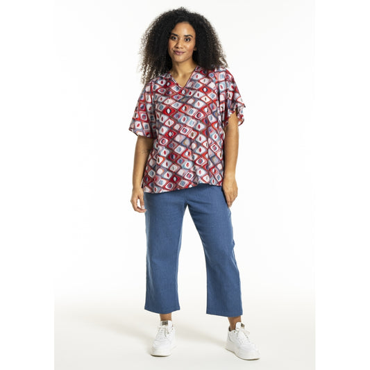 Studio SLissi Blouse Blouse Red multi pattern print