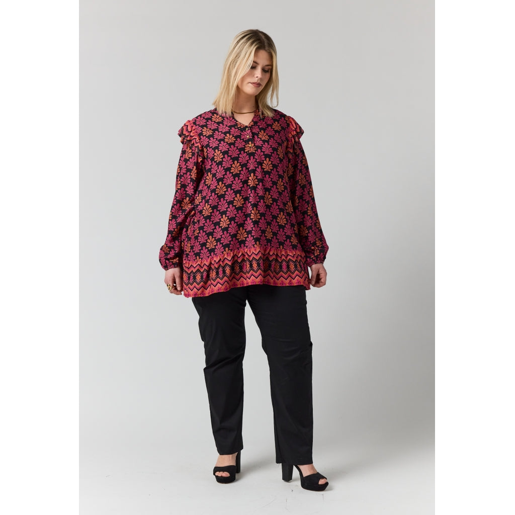 Studio SLiva-Sofie Blouse Blouse Board black-pink and orange
