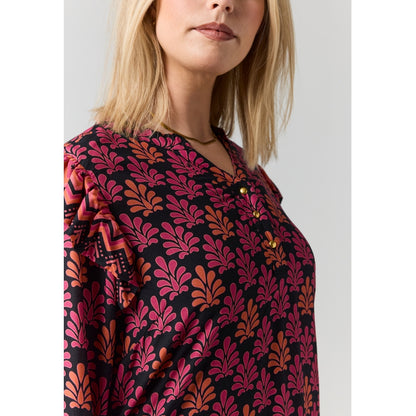 Studio SLiva-Sofie Blouse Blouse Board black-pink and orange