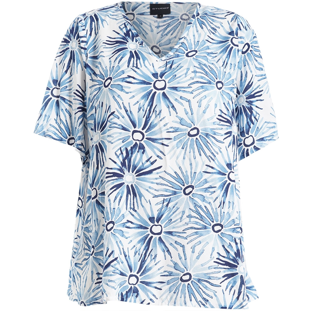 Studio SLone Blouse Blouse White/blue flower