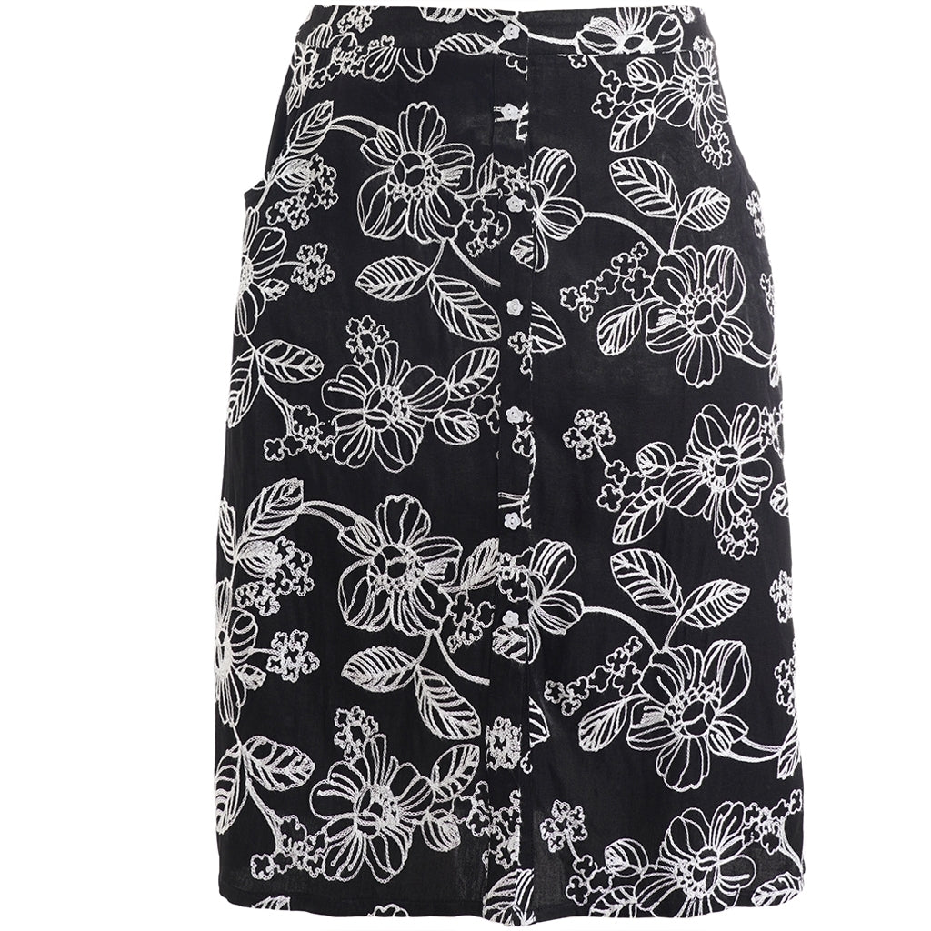 Studio SMalia Skirt Skirt Black with white embroidery