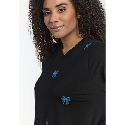 Studio SMella Blouse Blouse Black with petrol