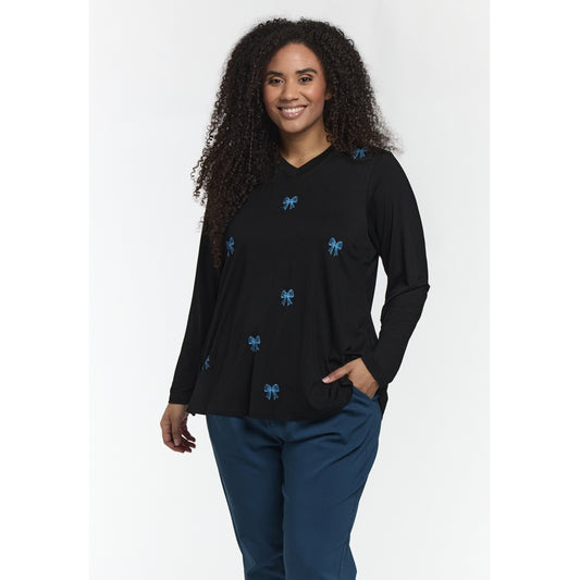 Studio SMella Blouse Blouse Black with petrol