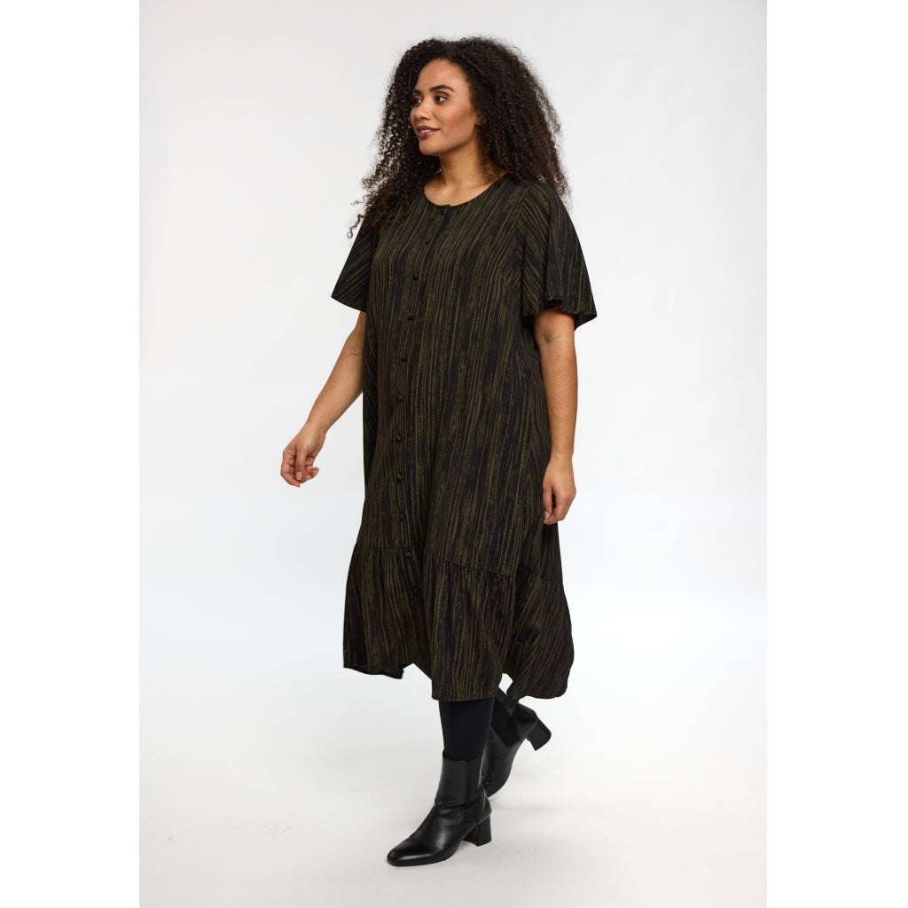 Studio SNadine Dress Dress Black with green stripes