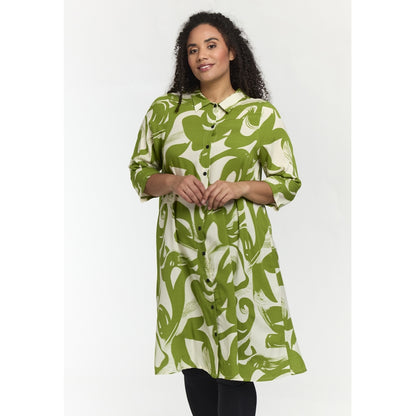 Studio SNelli Shirt Dress Shirt Dress Bright green with white design