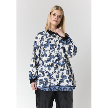 Studio SNicolette Shirt Shirt White with blue black board fabric