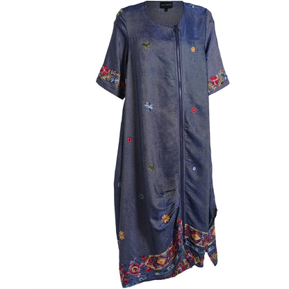 Studio SNoella Dress Dress Blue denim with red embroidery