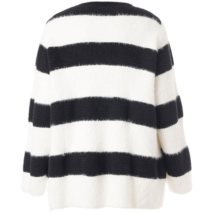 Studio SNoralise Sweater with stripes Sweater Black/White stripe