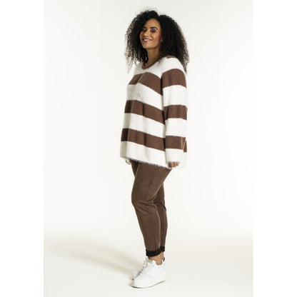 Studio SNoralise Sweater with stripes Sweater Brown/White stripe