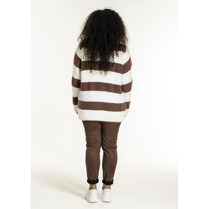 Studio SNoralise Sweater with stripes Sweater Brown/White stripe