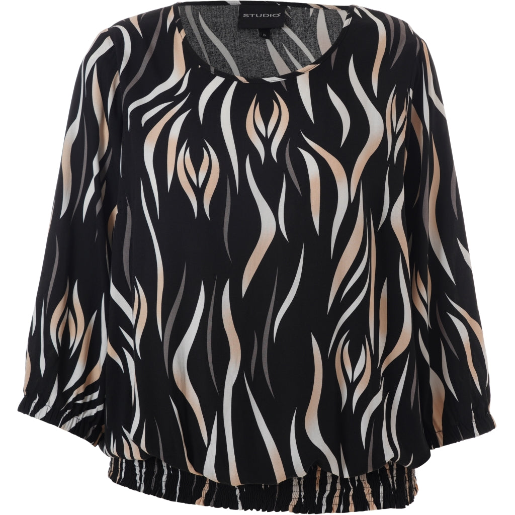 Studio SPamela Blouse Blouse Black with straw