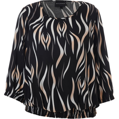 Studio SPamela Blouse Blouse Black with straw
