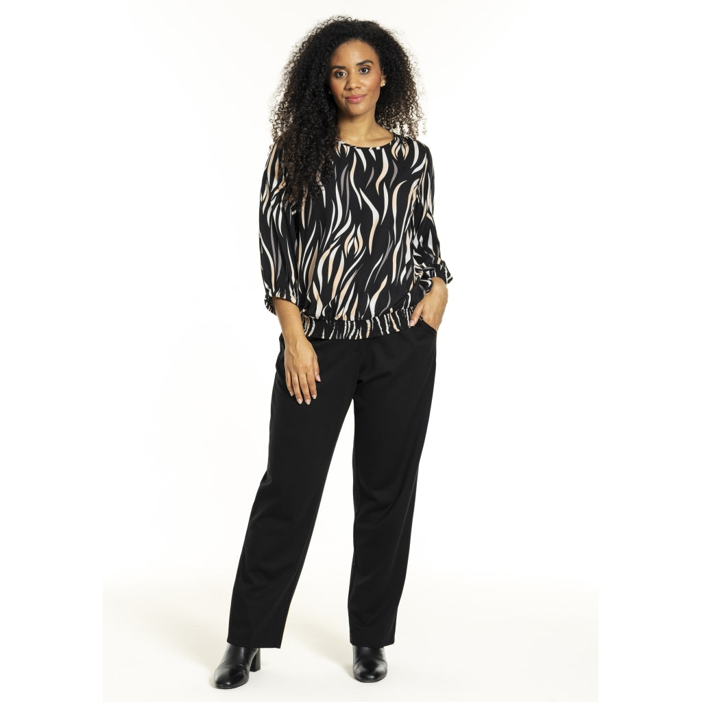 Studio SPamela Blouse Blouse Black with straw