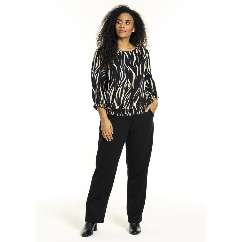 Studio SPamela Blouse Blouse Black with straw