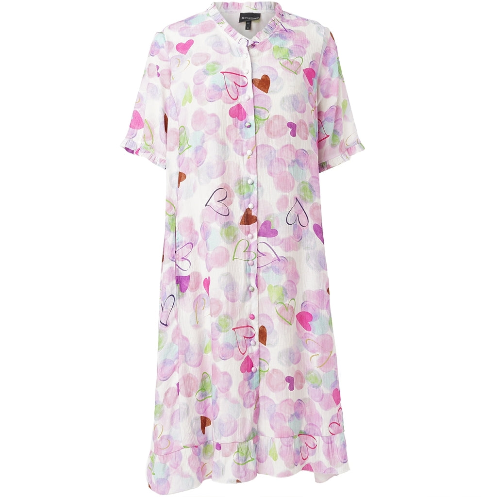 Studio SSally dress Dress White with pink/purple bobles