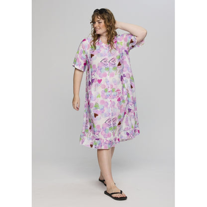 Studio SSally dress Dress White with pink/purple bobles