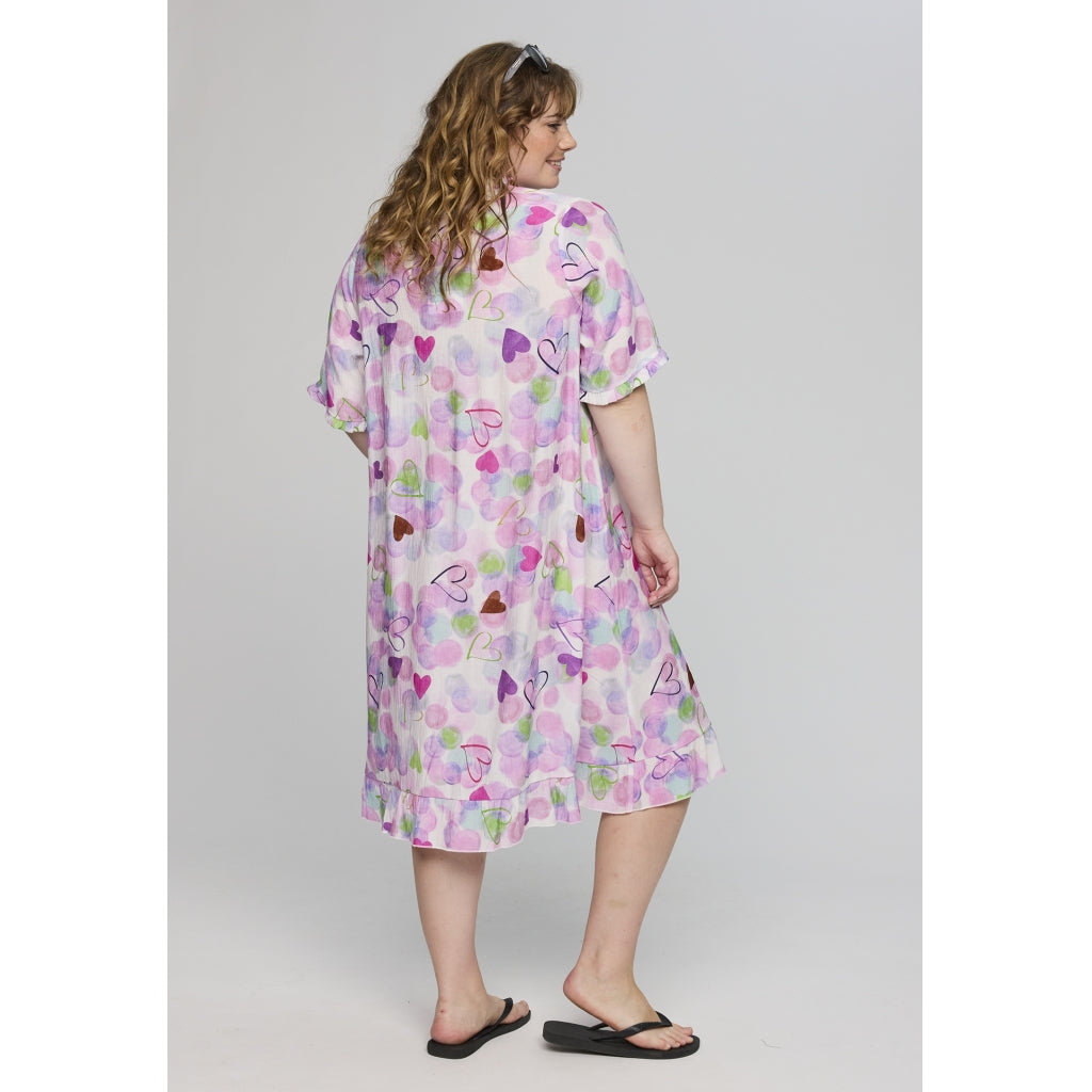 Studio SSally dress Dress White with pink/purple bobles